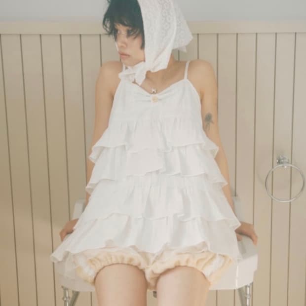 샤키리 쇼콜라 캉캉 드레스 원피스 화이트