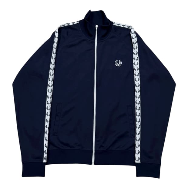 프레드페리 사이드라인 트랙탑 져지 자켓 네이비 L