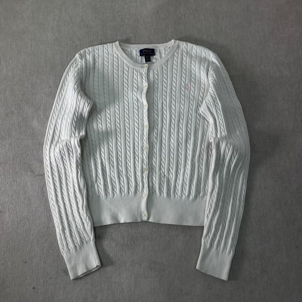 W 95 폴로랄프로렌 스몰포니 꽈배기 가디건 