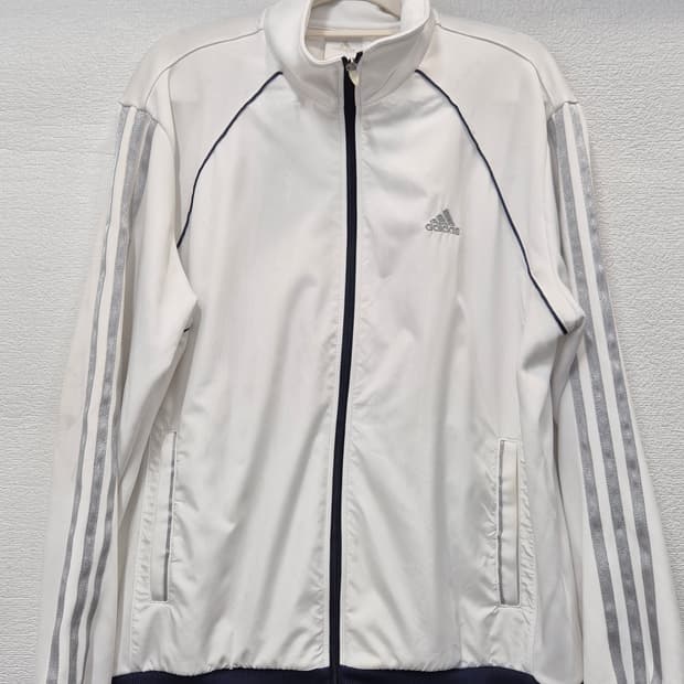 아디다스 실버 글리터 져지 트랙탑 자켓 화이트 / 105