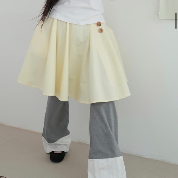 (새상품) 온스카 COTTON FLARE SKIRT (LEMON)