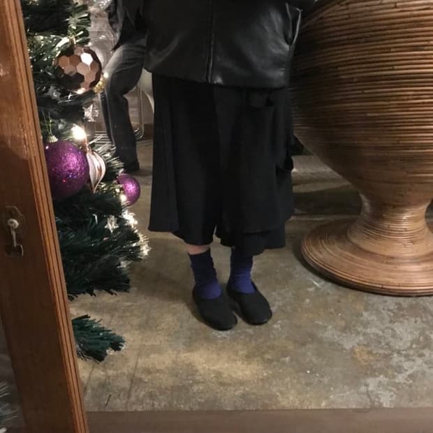 꼼데가르송 트리콧 랩스커트 팬츠