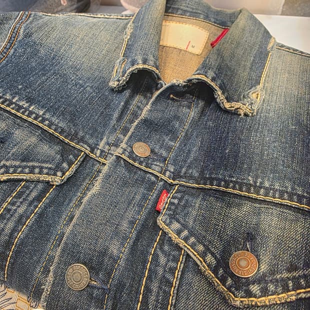 재팬 리바이스 레드룹 새들스티치 M