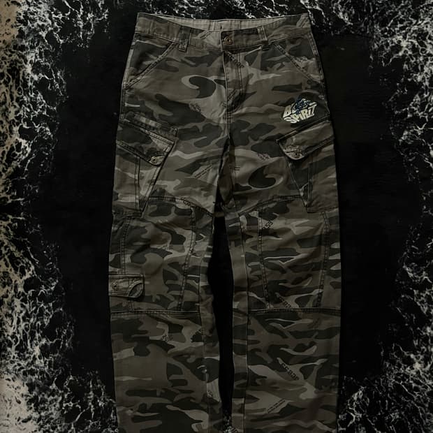 그레이 카모 카고팬츠