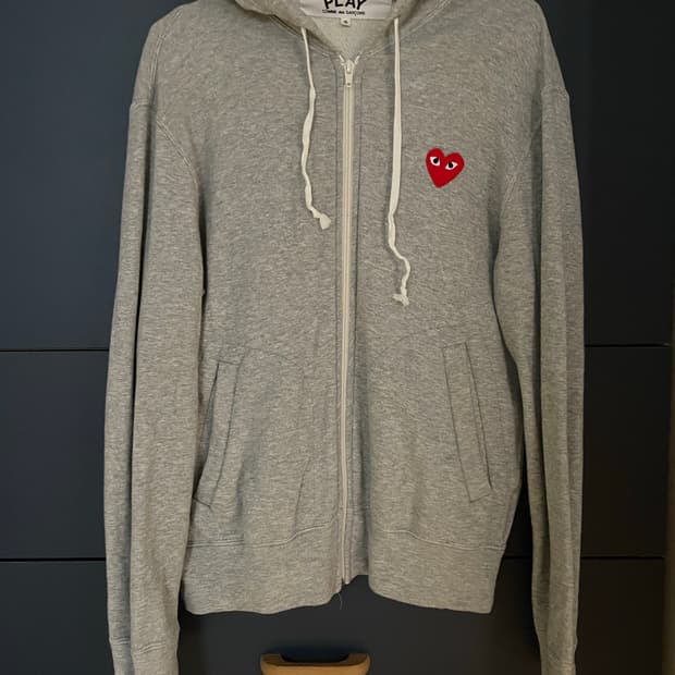 꼼데가르송 그레이 집업 후디