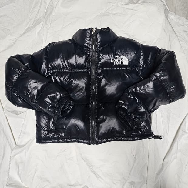 노스페이스 크롭 눕시 숏 눕시 유광 블랙 M