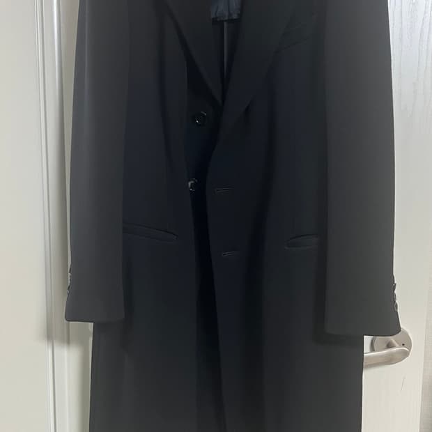 아르마니 꼴레지오니 블랙 울 코트 48/R