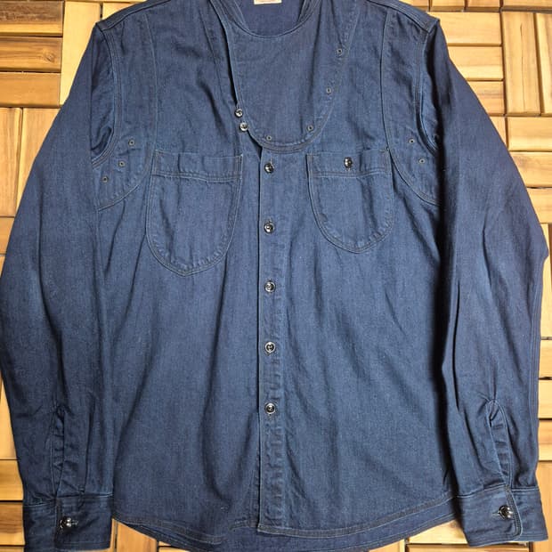 Kapital 캐피탈 인디고 smock bip shirt 스목빕 셔츠