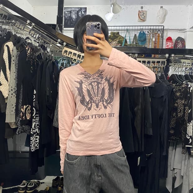 Takeo kikuchi 프린팅 브이넥 롱슬리브