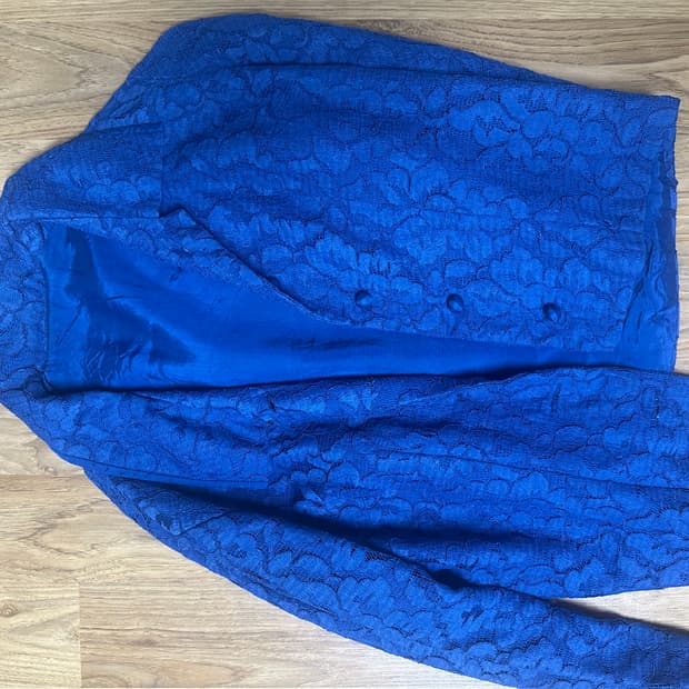 파리빈티지 코발트 블루 레이스 자켓 