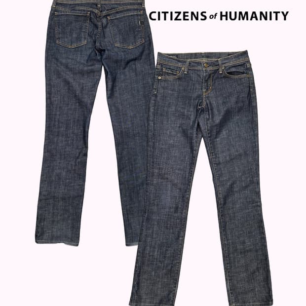 low-rise indigo slim jean