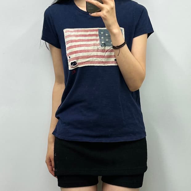 폴로 랄프로렌 성조기 네이비 반팔 티셔츠