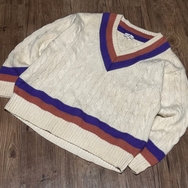 [L] 까뜨블랑슈 올드머니 브이넥 니트 스웨터