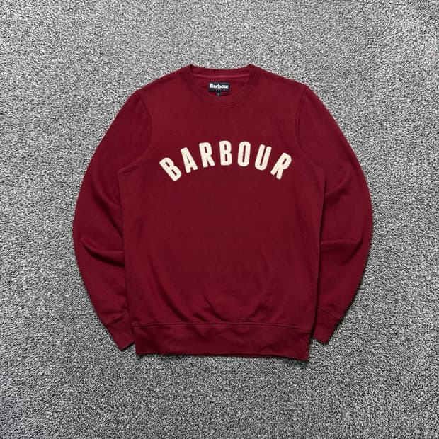 Name : 바버 스펠아웃로고 버건디 맨투맨 :) 