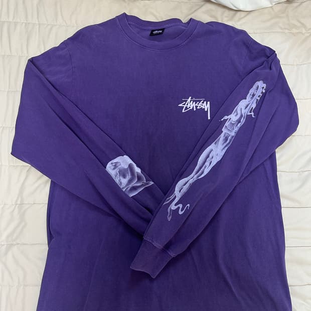 스투시 비너스 피그다이 롱슬리브 퍼플 L