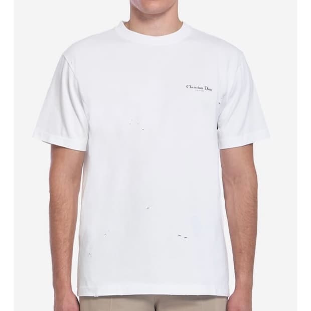 디올 은방울꽃 데미지 티셔츠