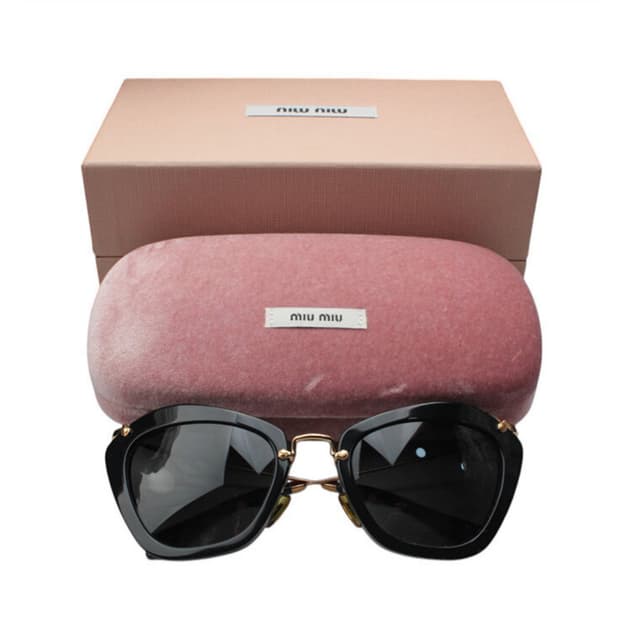 미우미우 블랙 캣아이 금장 선글라스 남녀공용