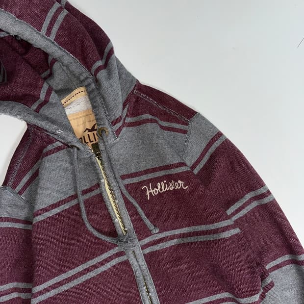 홀리스터 hollister 스트라이프 후드집업 L