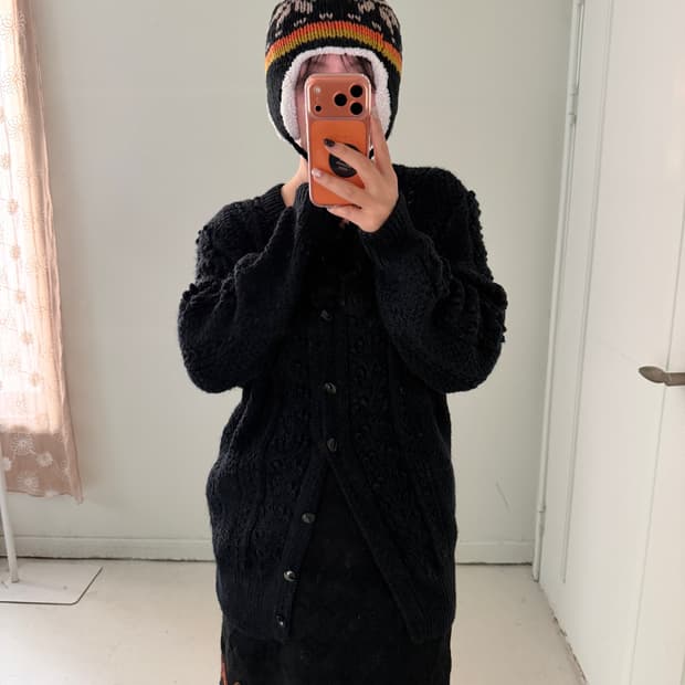 일본빈티지 노르딕 이어플랩 폼폼 비니