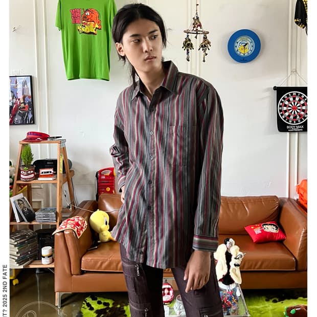 Vintage Retro Stripe Pattern Shirt