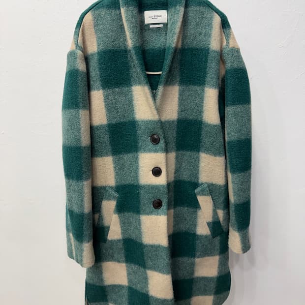 정품) 이자벨마랑 22ss 오버핏 체크 코트 38