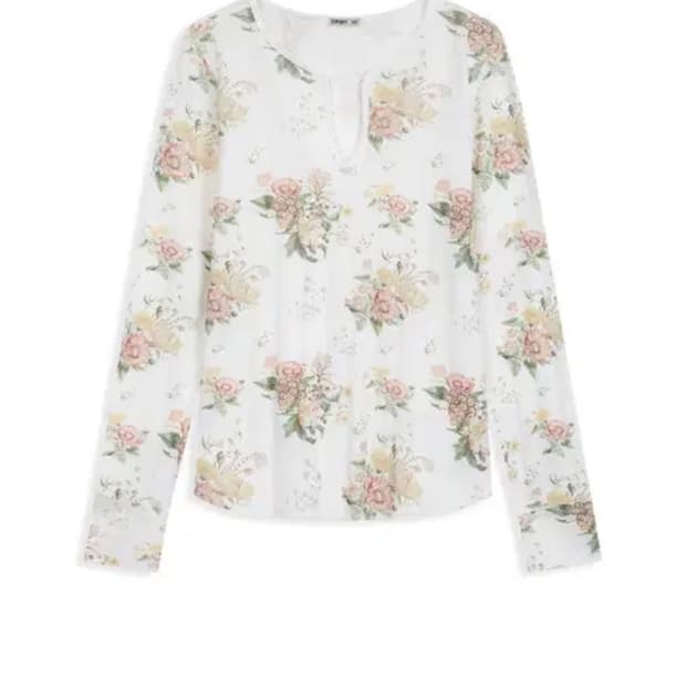 오픈와이와이 FLORAL HOOK HENLEY SLEEVE