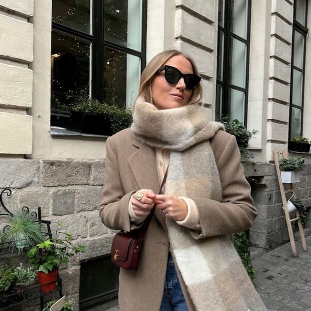 Zara 자라 프린지 체크 머플러