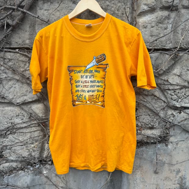 80s 러셀 애슬레틱 빈티지 골드라벨 프린팅 싱글스티치 반팔 티셔츠