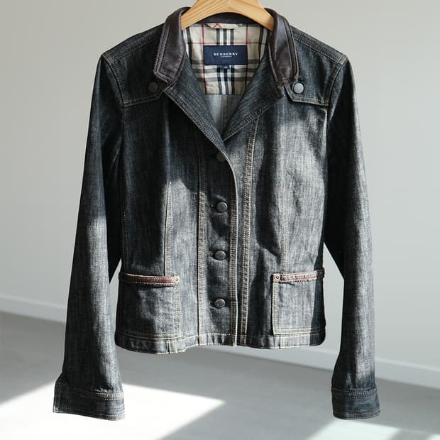 85~90 버버리 데님 자켓 청자켓