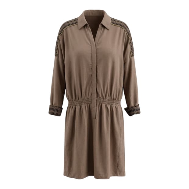 🌿체형커버 | 나이스클랍 브라운 밴딩 미디 원피스 55~66 | 봄코디