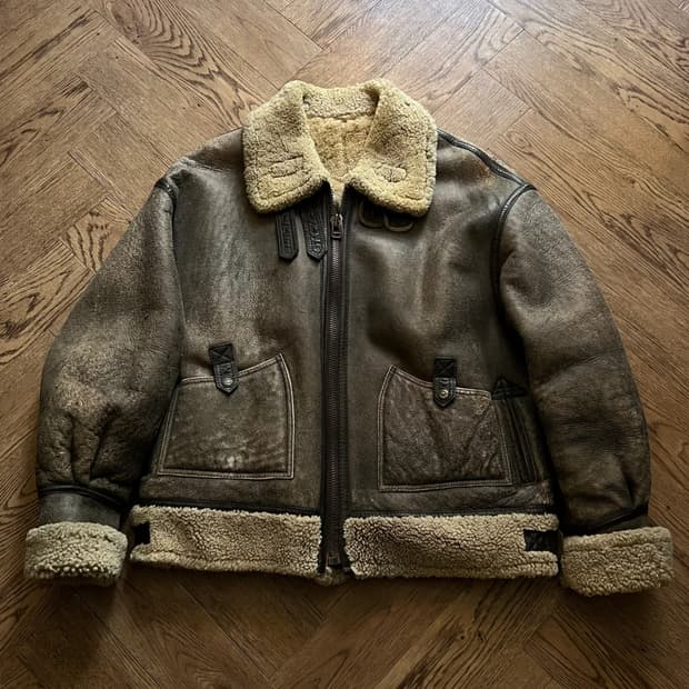 [L]90's USA 빈티지 리얼레더 B-3 무스탕 자켓