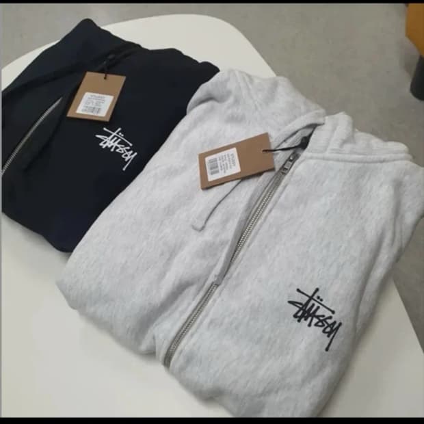 🔥[무료배송/새상품]🔥스투시 베이직 기모 후드집업 남녀공용 (블랙,