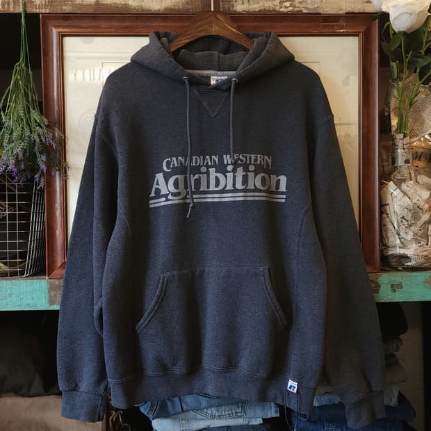 90s 러셀 후드 스웻셔츠 캐네디언 웨스턴 빈티지 후드 M
