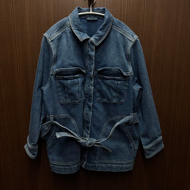앤아더스토리즈 벨티드 청자켓 