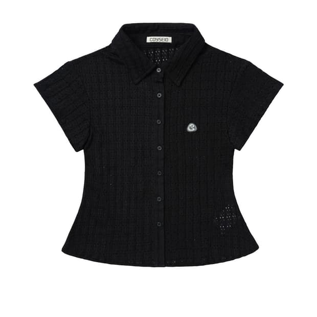 코이세이오 레이스 하프 셔츠 블랙