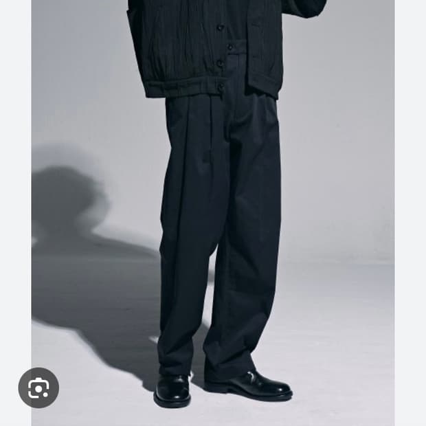 노운 와이드 테이퍼드 치노 팬츠 블랙 0사이즈