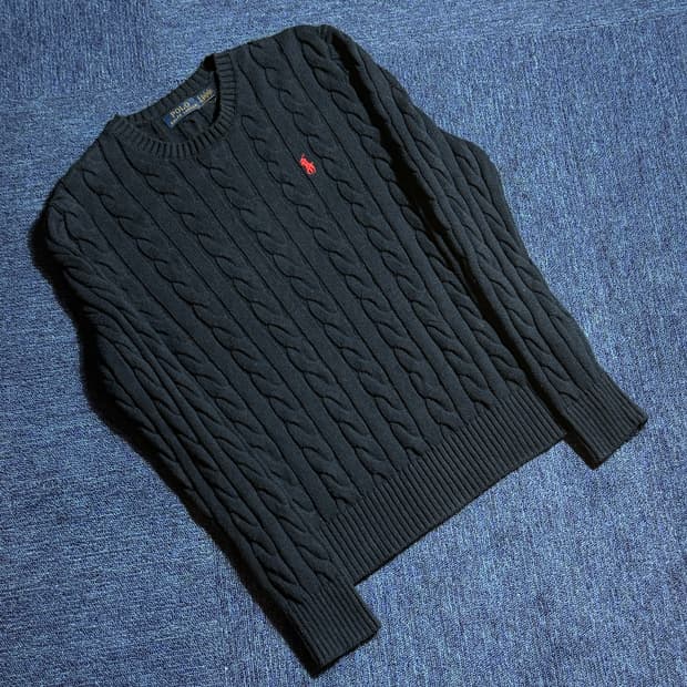폴로 랄프로렌 블랙 네이비 니트