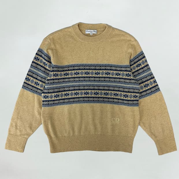 디올 패턴 디자인 아카이브 로고 니트