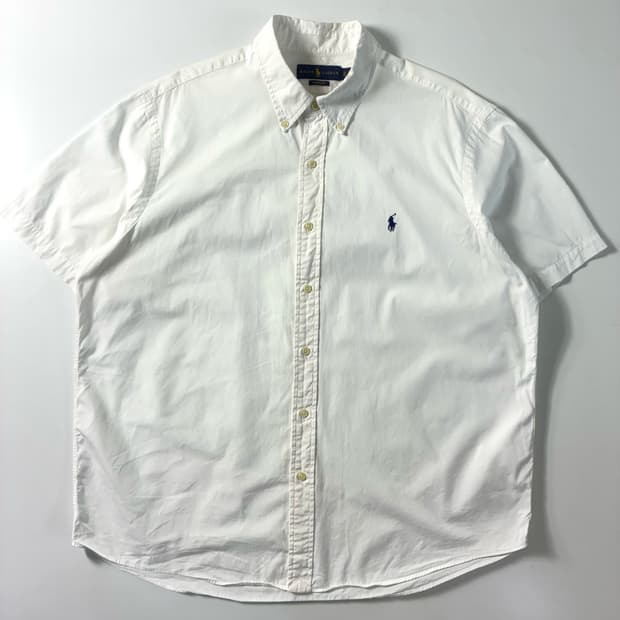 Polo  폴로 랄프로렌 자수 코튼 화이트 반팔 셔츠 