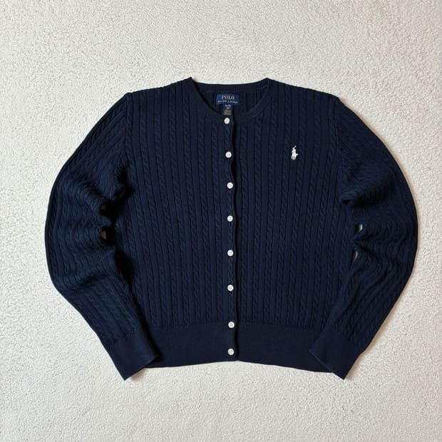 폴로 랄프로렌 크롭 미니 케이블 니트 가디건 PN7225