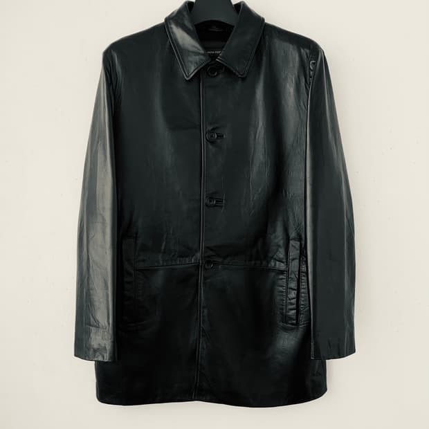 바나나리퍼블릭 램스레더 가죽 카코트 블랙 올드갭