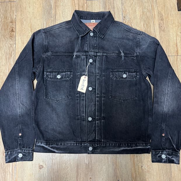 택포35) 슈가케인 1953 블랙 하드워시 2세대 셀비지 데님자켓 40
