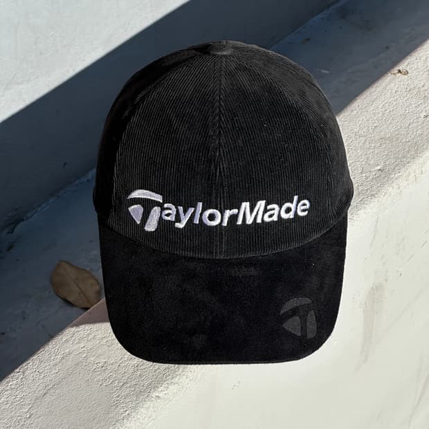[M] 테일러메이드 블랙 코듀로이 볼캡 모자