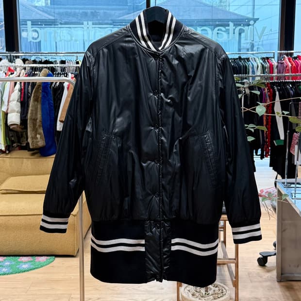 mm6 블랙 리버시블 봄버 자켓 