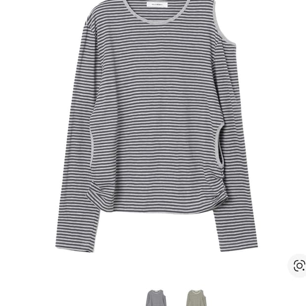 밀로우먼 컷아웃 스트라이프 티 멜란지그레이