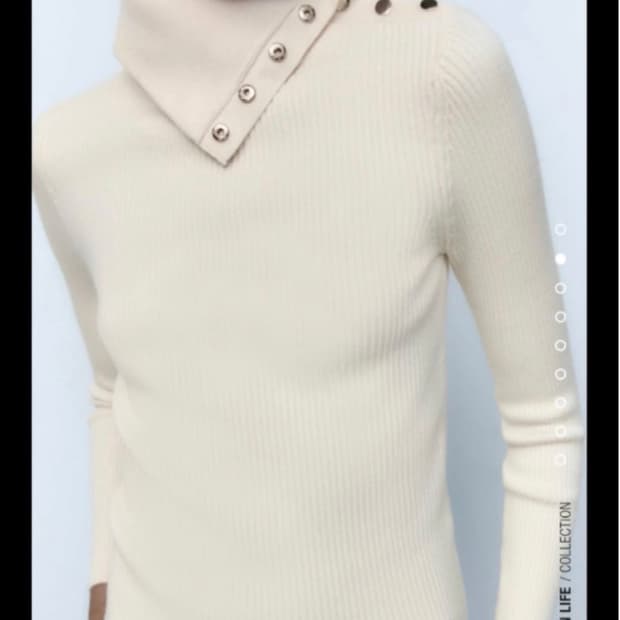 자라 사이드버튼 니트