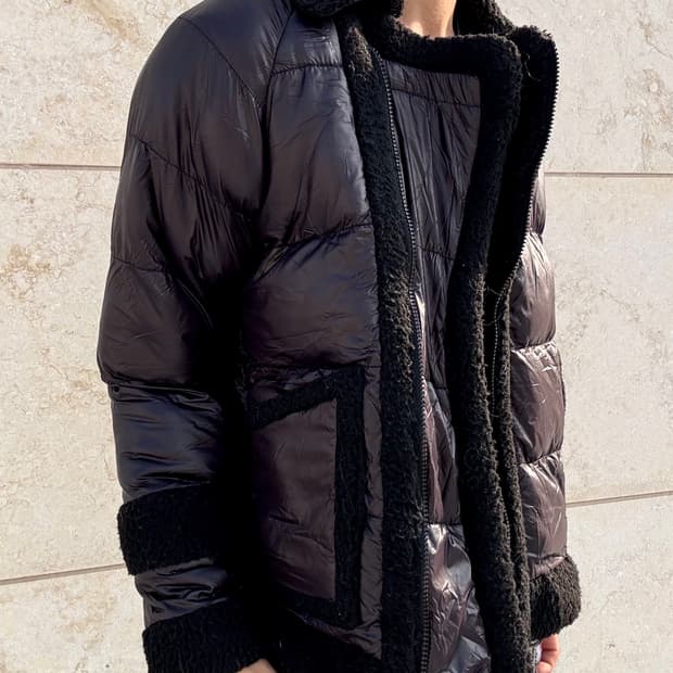 “Vintage” Y2K Mood Black Side Zipper Pad