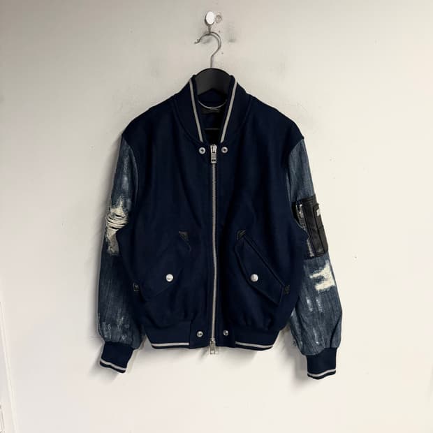 DIESEL wool denim varsity jacket 