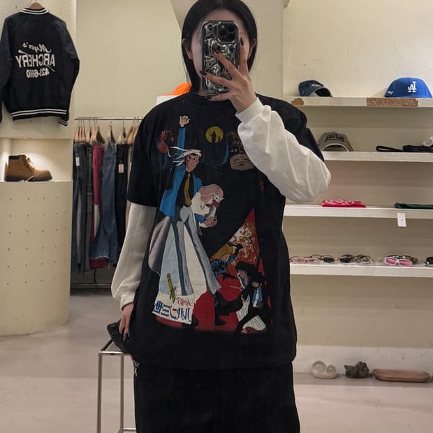 빈티지 90년대 루팡3세 애니 프린팅 반팔 티셔츠 U1286