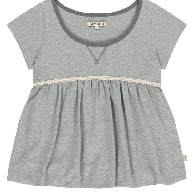 COYSEIO LACE BALLOON T-SHIRT MELANGE GRE